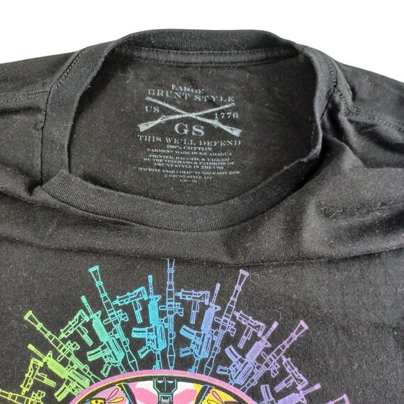 Grunt Style Black Sugar Skull T-Shirt Short Sleeve Cotton Crew Neck Men Size XL - Picture 9 of 9